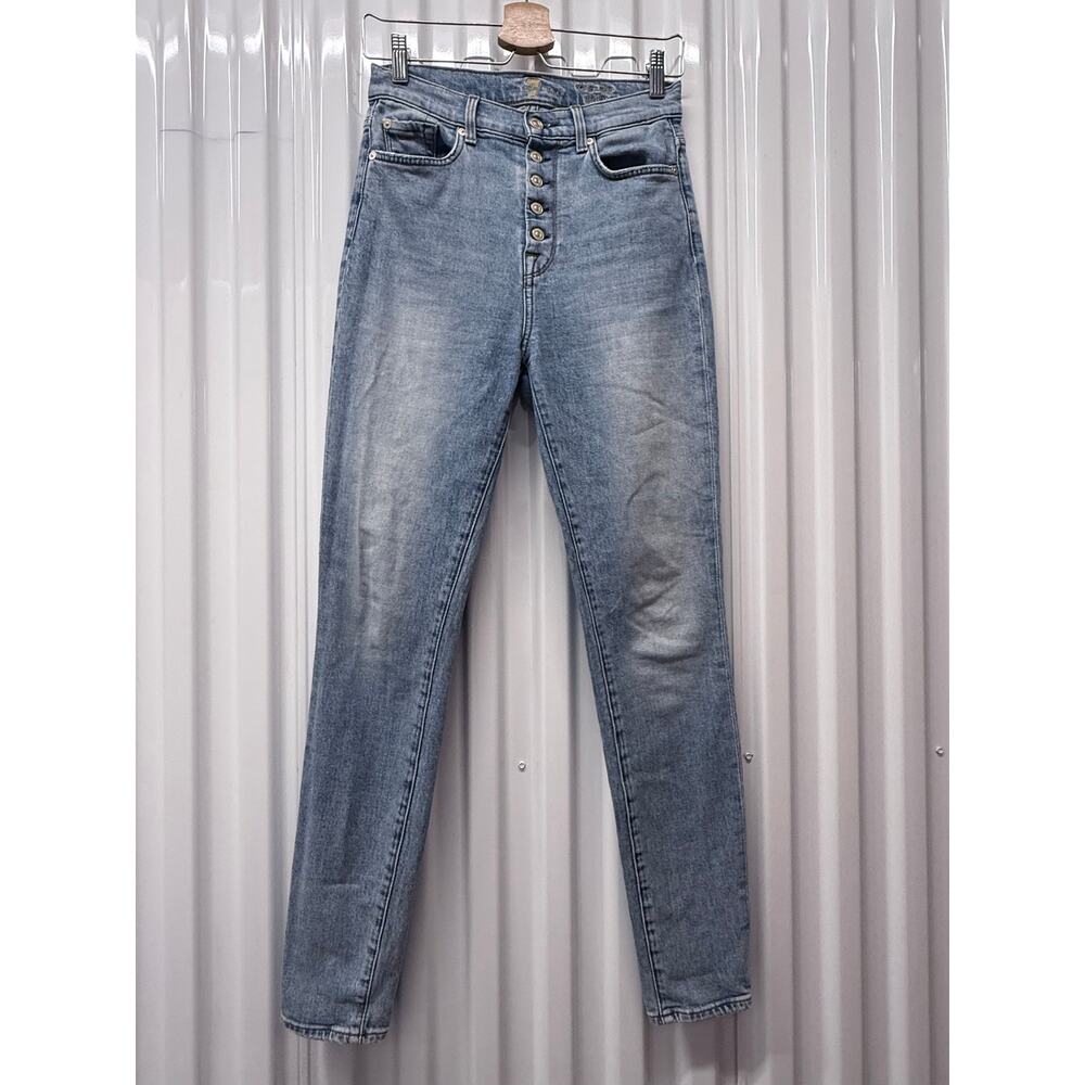 7 FOR ALL MANKIND 7fam light wash The High Waist Skinny button fly denim jeans